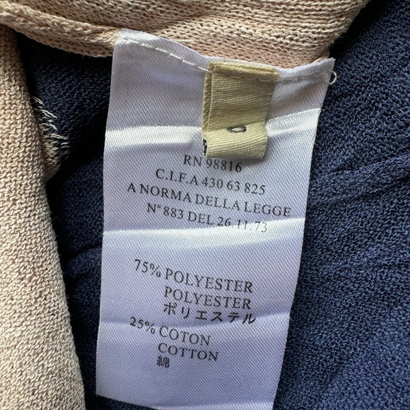 Cotelac two tone Knit Sweater Crew Neck Pullover Ribbed Trim Size 0 US size 4 - Picture 3 of 9